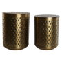 DKD Home Decor Set de 2 Mesitas Auxiliares de Metal con Tapa Dorada