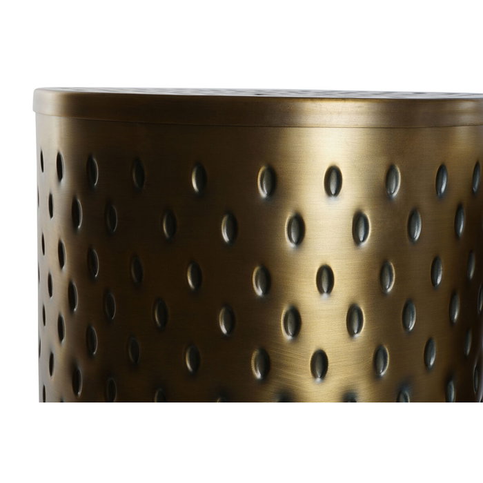 DKD Home Decor Set de 2 Mesitas Auxiliares de Metal con Tapa Dorada