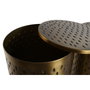 DKD Home Decor Set de 2 Mesitas Auxiliares de Metal con Tapa Dorada