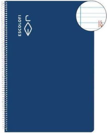 ESCOLOFI Pack de 5 Blocs Cuaderno Espiral Tapa Dura Pauta Montessori 5 Azul