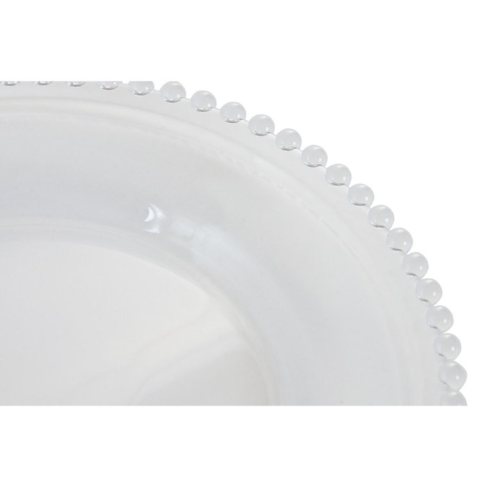 DKD Home Decor Plato de Cristal Transparente 27x27x2,6 cm