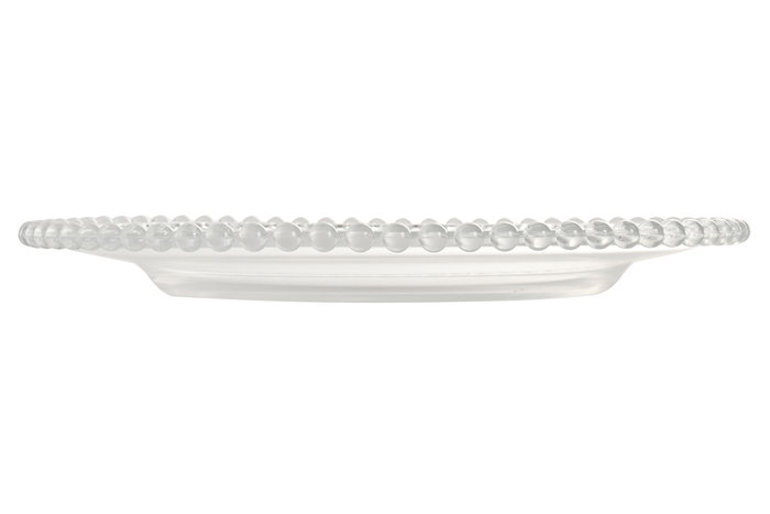 DKD Home Decor Plato Base o Bandeja de Vidrio Transparente para Hogar, 27 cm, Apta Lavavajillas, 0.77 kg