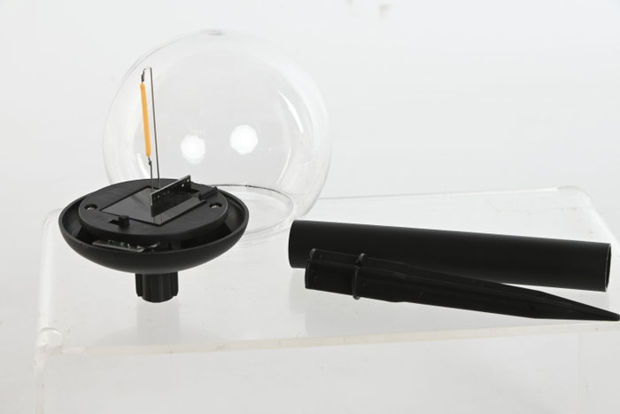 DKD Home Decor Lámpara Solar LED de Plástico Negro para Exterior