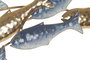 DKD Home Decor Decoración de Pared de Metal con Peces, Azul y Dorado