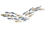 DKD Home Decor Decoración de Pared de Metal con Peces, Azul y Dorado