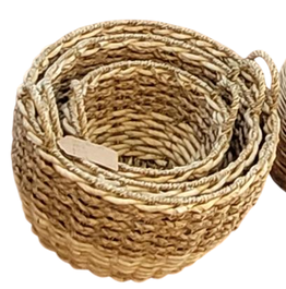 DKD Home Decor Set de 3 Cestas de Seagrass Natural 40x40x30 cm