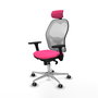 PIQUERAS Y CRESPO Silla de oficina Jorquera con mecanismo Sincro, Rosa y Blanco