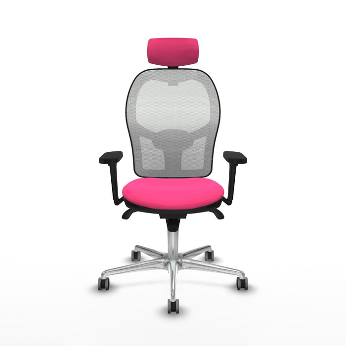 PIQUERAS Y CRESPO Silla de oficina Jorquera con mecanismo Sincro, Rosa y Blanco
