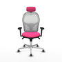 PIQUERAS Y CRESPO Silla de oficina Jorquera con mecanismo Sincro, Rosa y Blanco