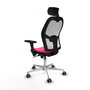 PIQUERAS Y CRESPO Silla de oficina Jorquera con mecanismo Sincro, Rosa y Blanco