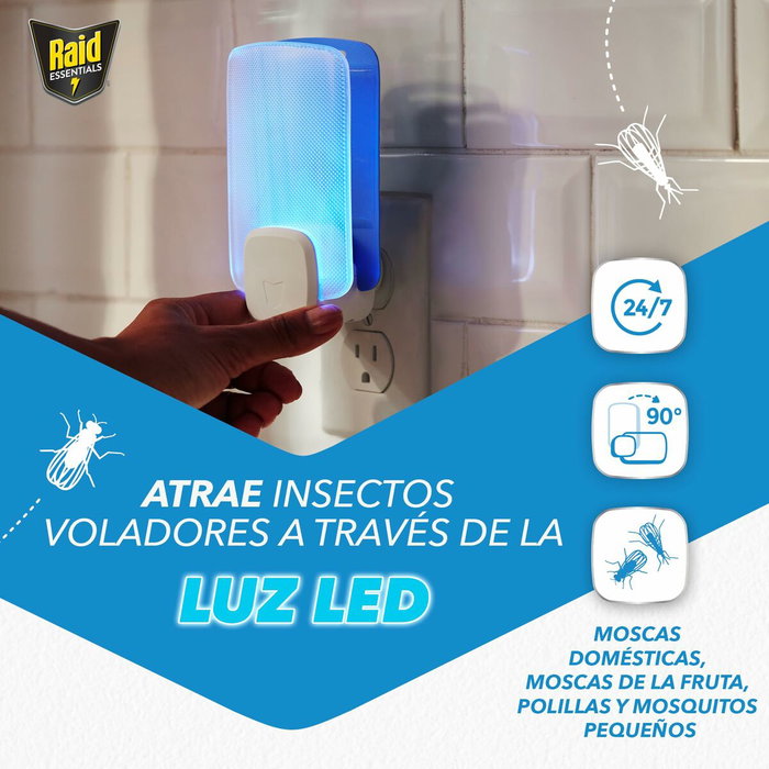 Raid Trampa LED Luz Antiinsectos sin Insecticida con 2 Recambios Raid Trampa LED Luz Antiinsectos sin Insecticida con 2 Recambios