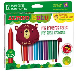 Alpino Ceras Mis Primeras Ceras Baby Gruesas Más Limpias Estuche De 12 C-Surtidos