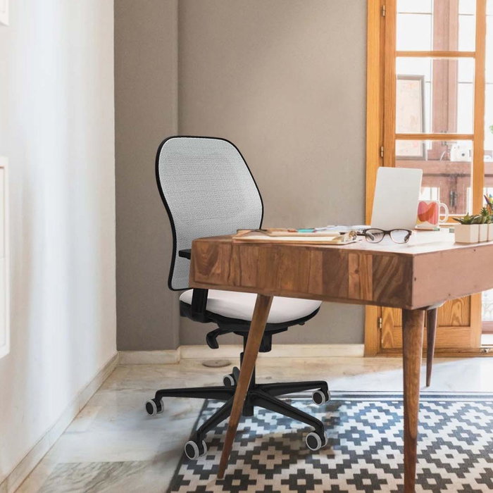 PIQUERAS Y CRESPO Silla de oficina Jorquera con mecanismo Sincro, morado y blanco PIQUERAS Y CRESPO Silla de oficina Jorquera con mecanismo Sincro, morado y blanco