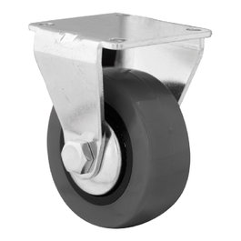 Cascoo Rueda de mobiliario Emily sin freno, goma gris, placa fija 46 x 42 mm, ø50 mm