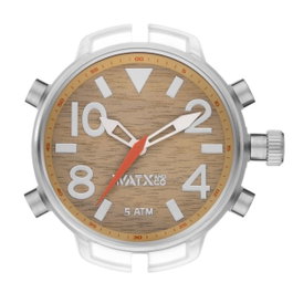 Watxandco RWA3709 Reloj Unisex de Cuarzo con Caja de Policarbonato Transparente