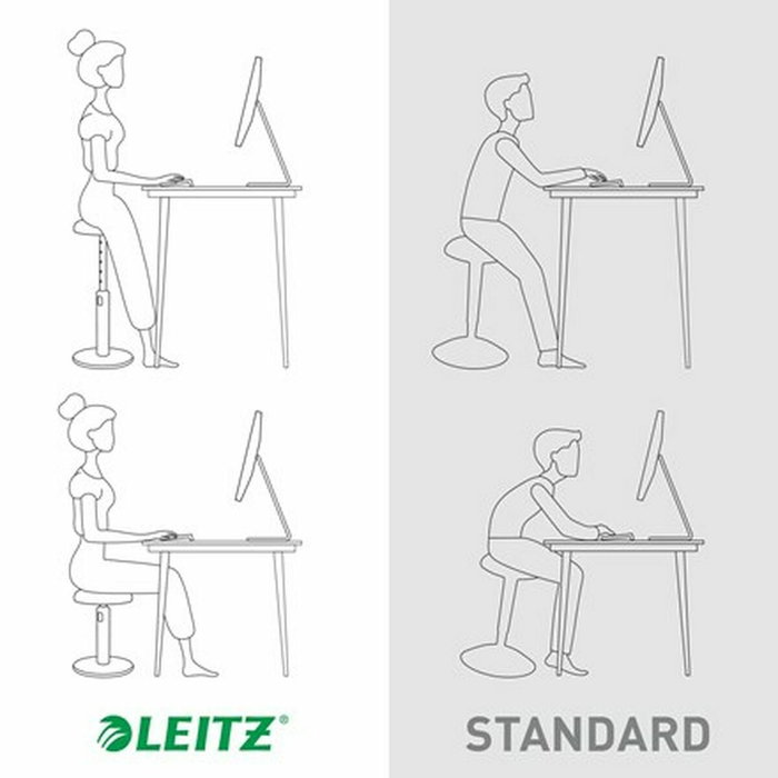 LEITZ Taburete Ergonómico Leitz Ergo Cosy Active Gris Azul