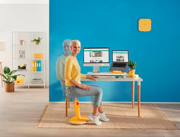 LEITZ Taburete Ergonómico Leitz Ergo Cosy Active Gris Azul