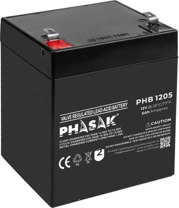 BaterÍa phasak phb 1205 compatible con sai ups phasak segÚn especificaciones