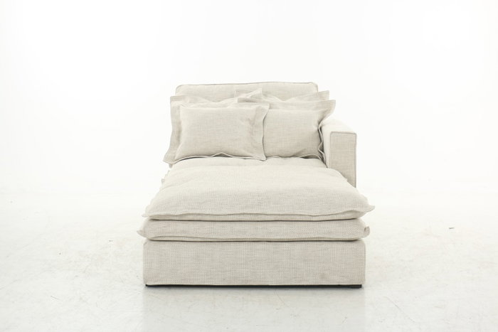 DKD Home Decor Módulo Auxiliar Sofá Poliéster y Lino Beige 110x110x48