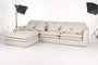 DKD Home Decor Módulo Auxiliar Sofá Poliéster y Lino Beige 110x110x48