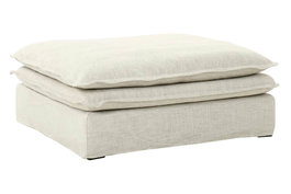 DKD Home Decor Módulo Auxiliar Sofá Poliéster y Lino Beige 110x110x48
