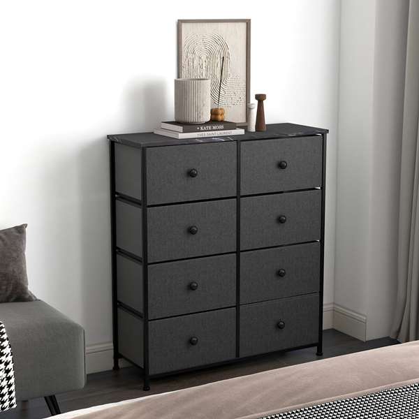 Cómoda 8 Cajones 80x30x81 cm Gris Max Home Mueble