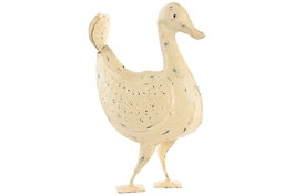 DKD Home Decor Decoración de Metal Pato Blanco