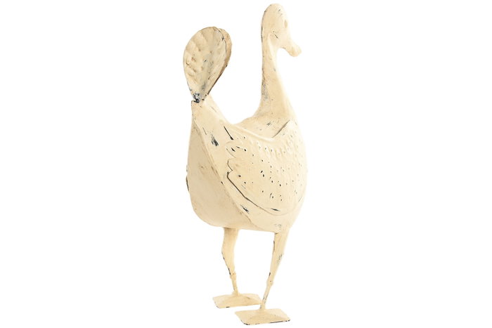 DKD Home Decor Decoración de Metal Pato Blanco