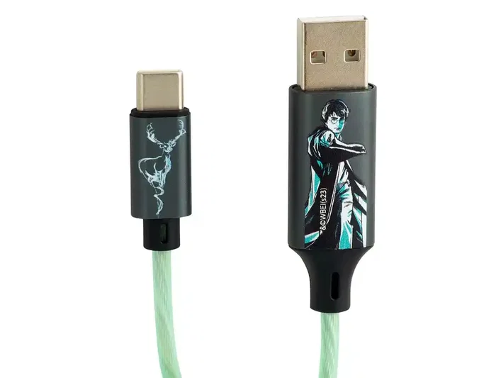 Wondee Cable USB a USB-C Iluminado Harry Potter Patronus 1.2 m para Carga Rápida y Sincronización de Datos Wondee Cable USB a USB-C Iluminado Harry Potter Patronus 1.2 m para Carga Rápida y Sincronización de Datos