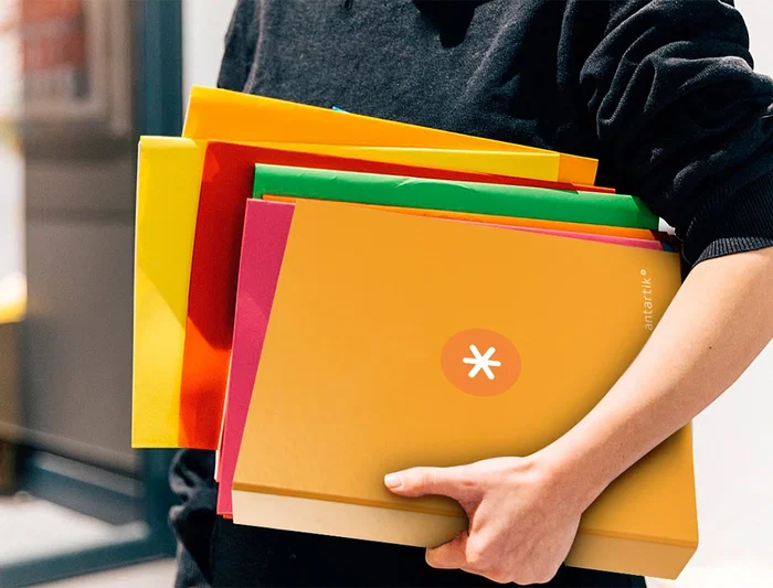 Antartik Carpeta 4 anillas 40 mm mixtas antartik a4 forrada color mostaza