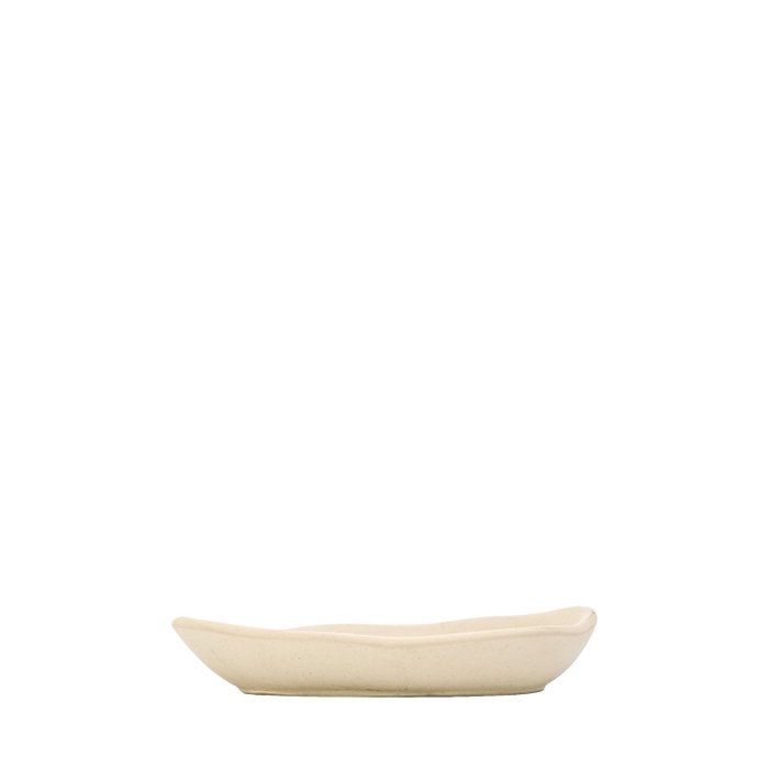 Summa Plato Crema Rabanera 14x9 cm de Gres para Vajilla (Set de 6)