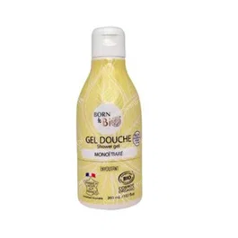 BORN TO BIO Gel de Ducha Coco Monoi Bio 300ml para Piel Seca y Sensible - Cosmos Organic, HORDEUM VULGARE STEM WATER*, GARDENIA TAITENSIS