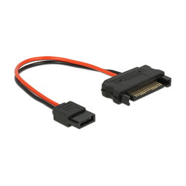 DeLOCK 84873 Cable de alimentación SATA de 15 pines a SATA 6-pin Slimline, 10 cm
