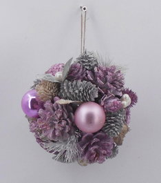 DKD Home Decor Bola de Decoración Piñas Rosa Palo
