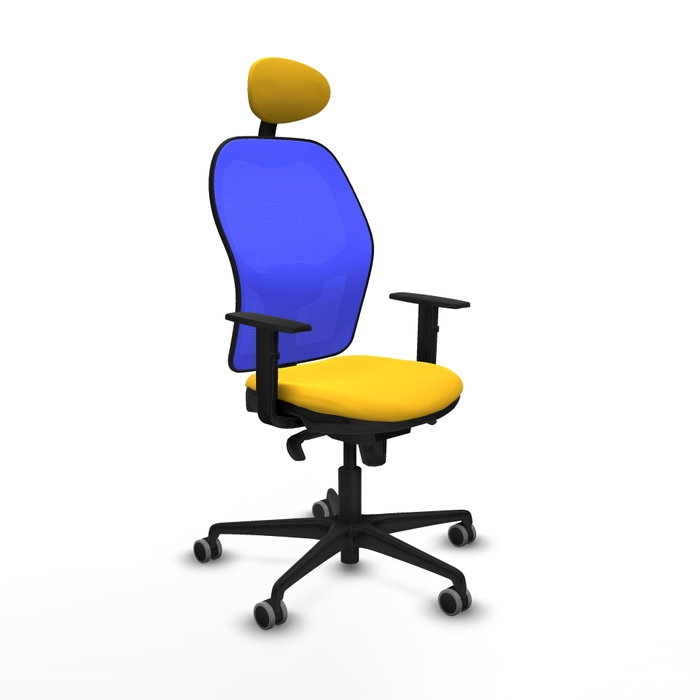 PIQUERAS Y CRESPO Silla de oficina Jorquera con mecanismo Sincro, Amarillo y Azul PIQUERAS Y CRESPO Silla de oficina Jorquera con mecanismo Sincro, Amarillo y Azul