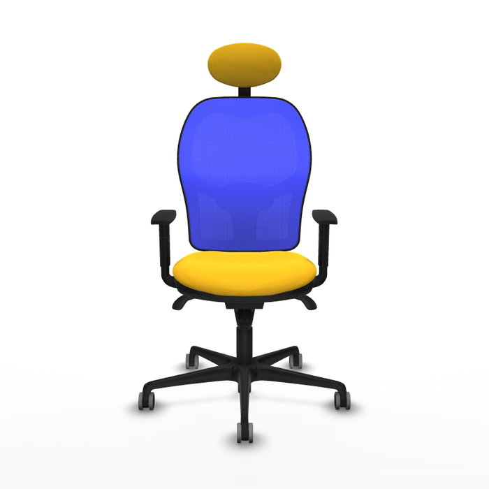 PIQUERAS Y CRESPO Silla de oficina Jorquera con mecanismo Sincro, Amarillo y Azul PIQUERAS Y CRESPO Silla de oficina Jorquera con mecanismo Sincro, Amarillo y Azul