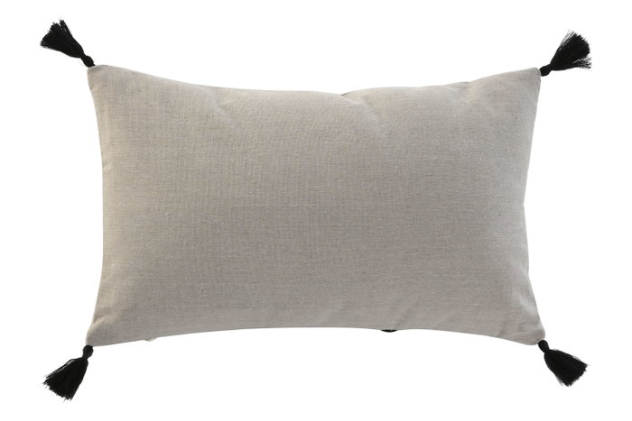 DKD Home Decor Cojín Urban Beige y Negro 30 x 50 cm (2 Unidades)