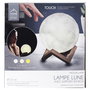 Home Deco Factory Lámpara Luna 3D Táctil Recargable 3 Colores con Soporte de Madera 15cm