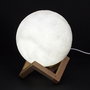 Home Deco Factory Lámpara Luna 3D Táctil Recargable 3 Colores con Soporte de Madera 15cm