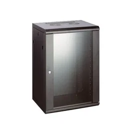 Powergreen Armario Rack Mural 15U 60x45x45 cm (19") para Telecomunicaciones e Instalaciones, Vidrio Templado, sin Bandejas - Rack Pared