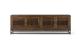 Giner Y Colomer Mueble TV Acacia Metal 4 Puertas 200 cm Marrón