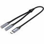 Vention Conversor USB-C Macho a 2x Jack 3.5 mm Hembra Gris BGPHY