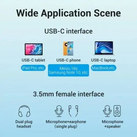 Vention BGPHY Cable Conversor USB-C Macho a 2x Jack 3.5mm Hembra, Audio y Micrófono, 30cm, Gris