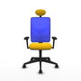 PIQUERAS Y CRESPO Silla de oficina Motilla con mecanismo Sincro, Amarillo y Azul