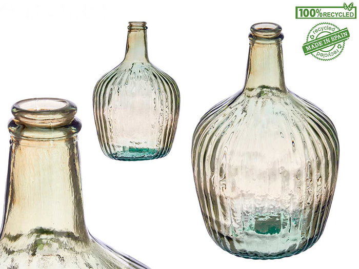 Giftdecor Botella Decorativa Vidrio Rayada Transparente Champagne 4L 17x29x17cm (Set de 4) Giftdecor Botella Decorativa Vidrio Rayada Transparente Champagne 4L 17x29x17cm (Set de 4)