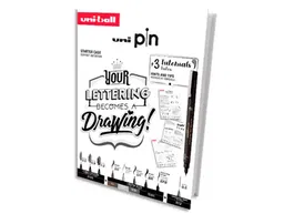 Uniball PIN Set Iniciacion Lettering Nº2 Blister 8 Rotuladores + 1 Portaminas