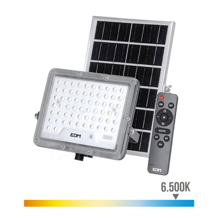 Edm Foco proyector solar slim 300 W 2500 lm 6500 K luz fría Edm Foco proyector solar slim 300 W 2500 lm 6500 K luz fría