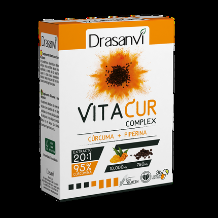DRASANVI Vitacur Complex con Cúrcuma y Piperina 36 cápsulas