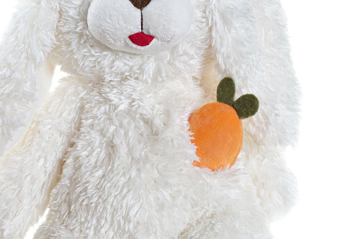 DKD Home Decor Peluche Conejo Blanco Marron Poliester 24 x 28 x 25 cm