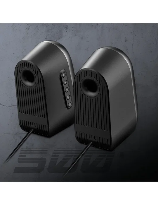 Spirit of Gamer FANATIC 500 DARK - Altavoces 2.0 para PC y Móvil, 3W, Conexión Bluetooth 5.1 y Cable 3.5mm, Retroiluminación RGB, Negro